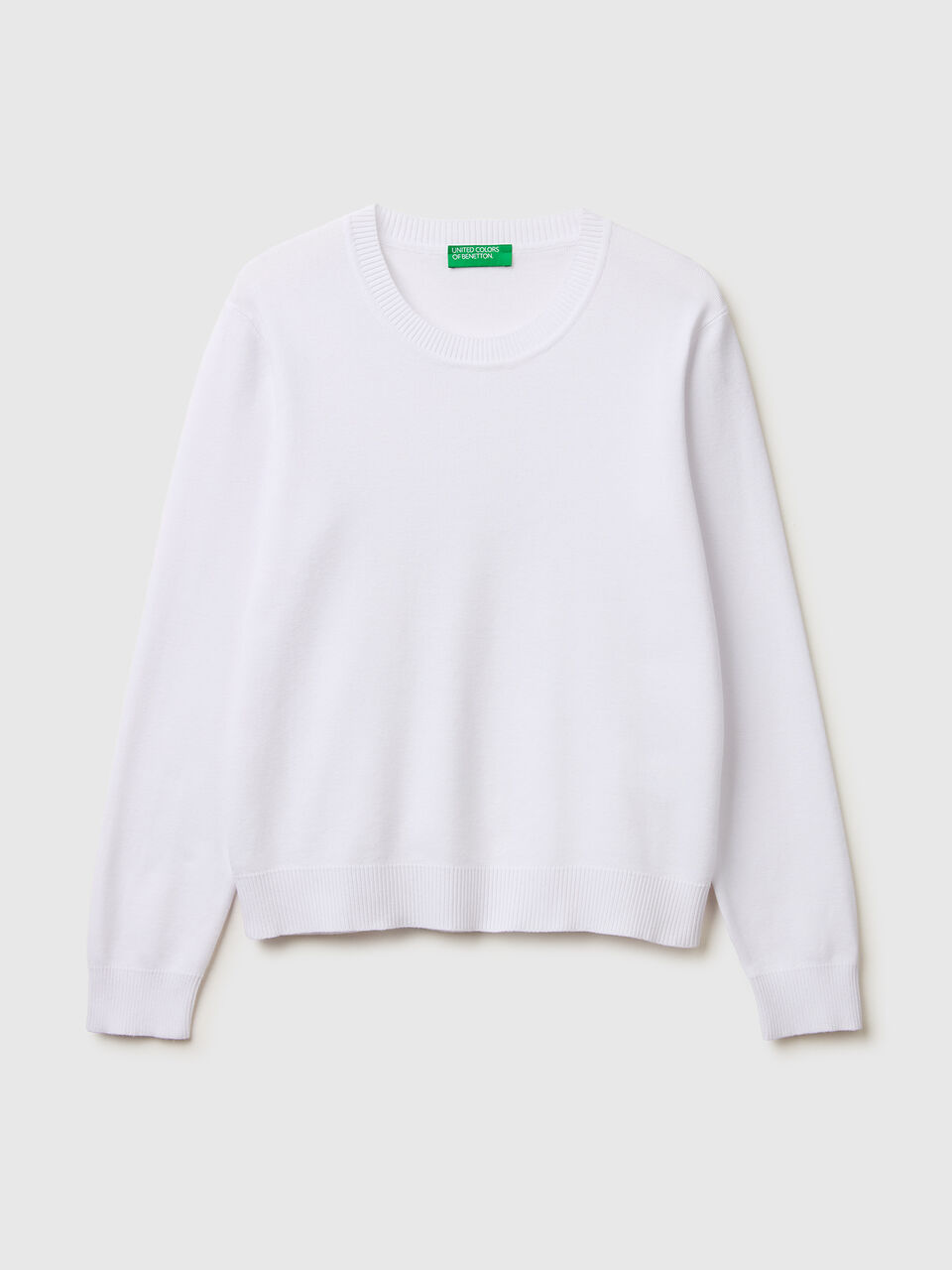 White sweater in tricot cotton