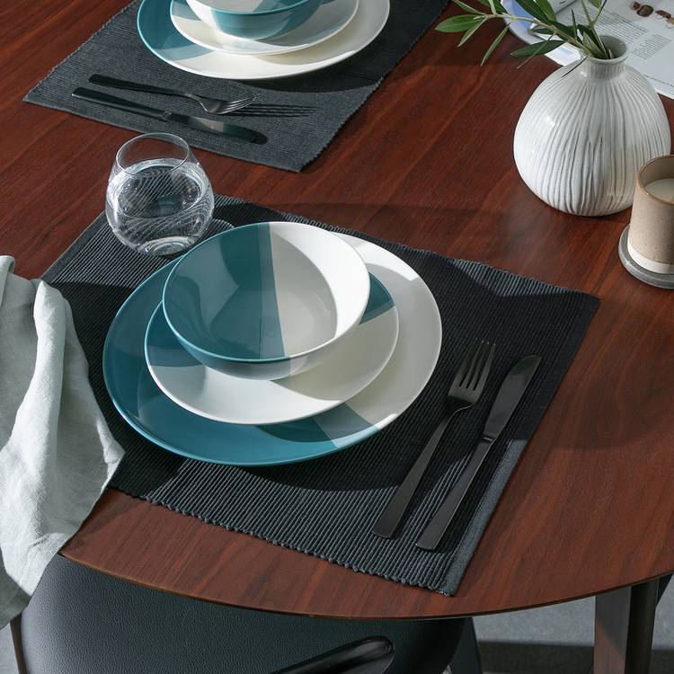 Habitat Dipped 12 Piece Stoneware Dinner Set - Multicoloured