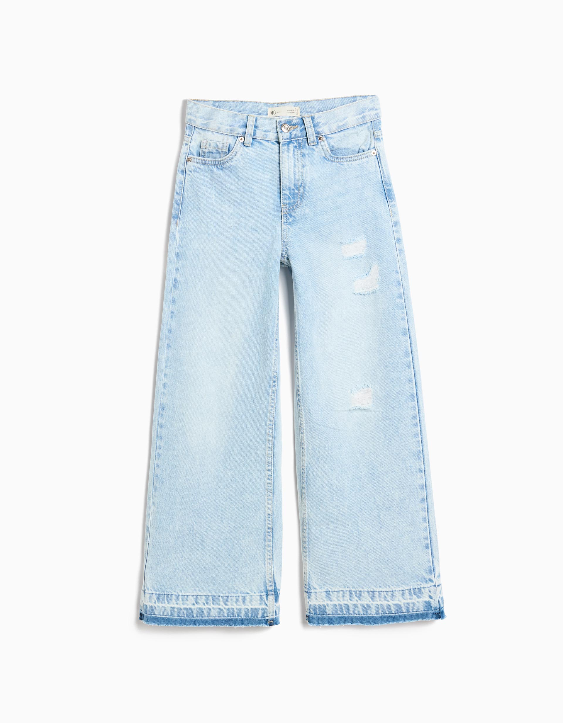 Calças de Ganga 'Wide Leg', Menina, Azul Claro