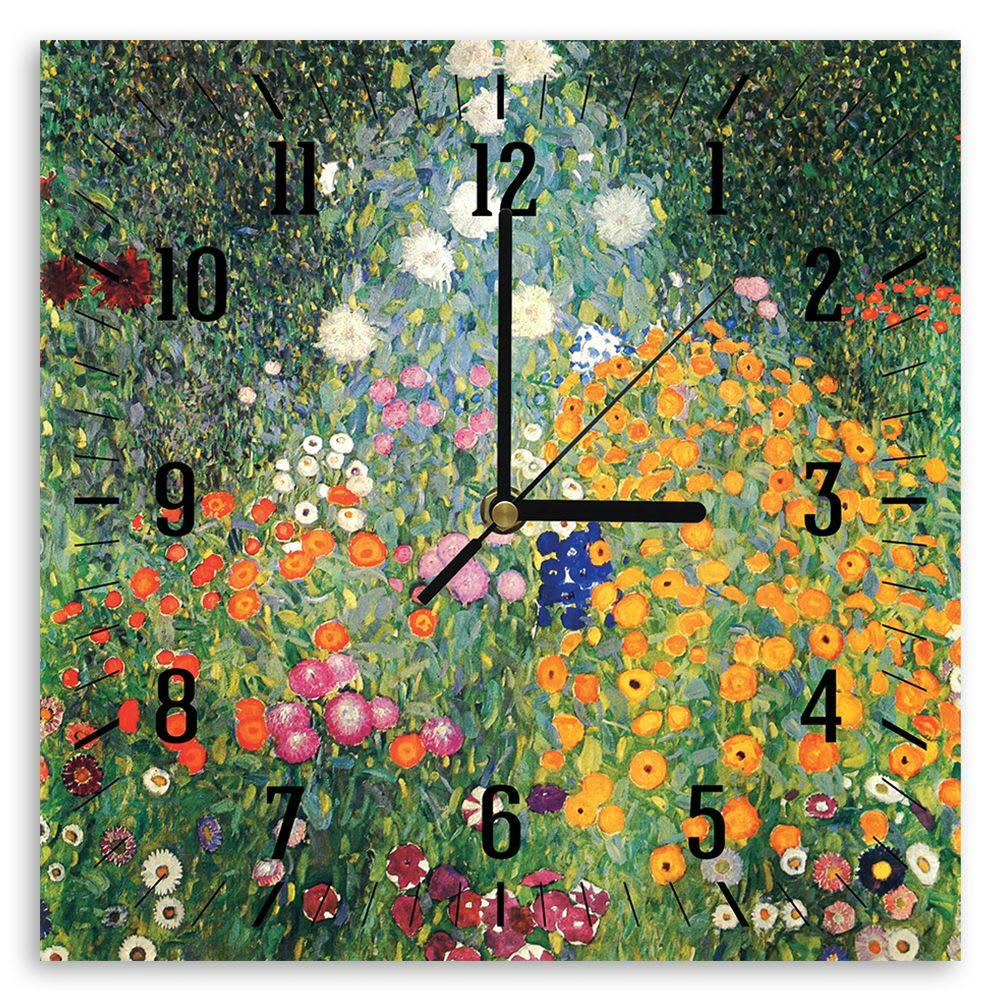 - Horloge murale jardin de fleurs Gustav Klimt 30x30cm