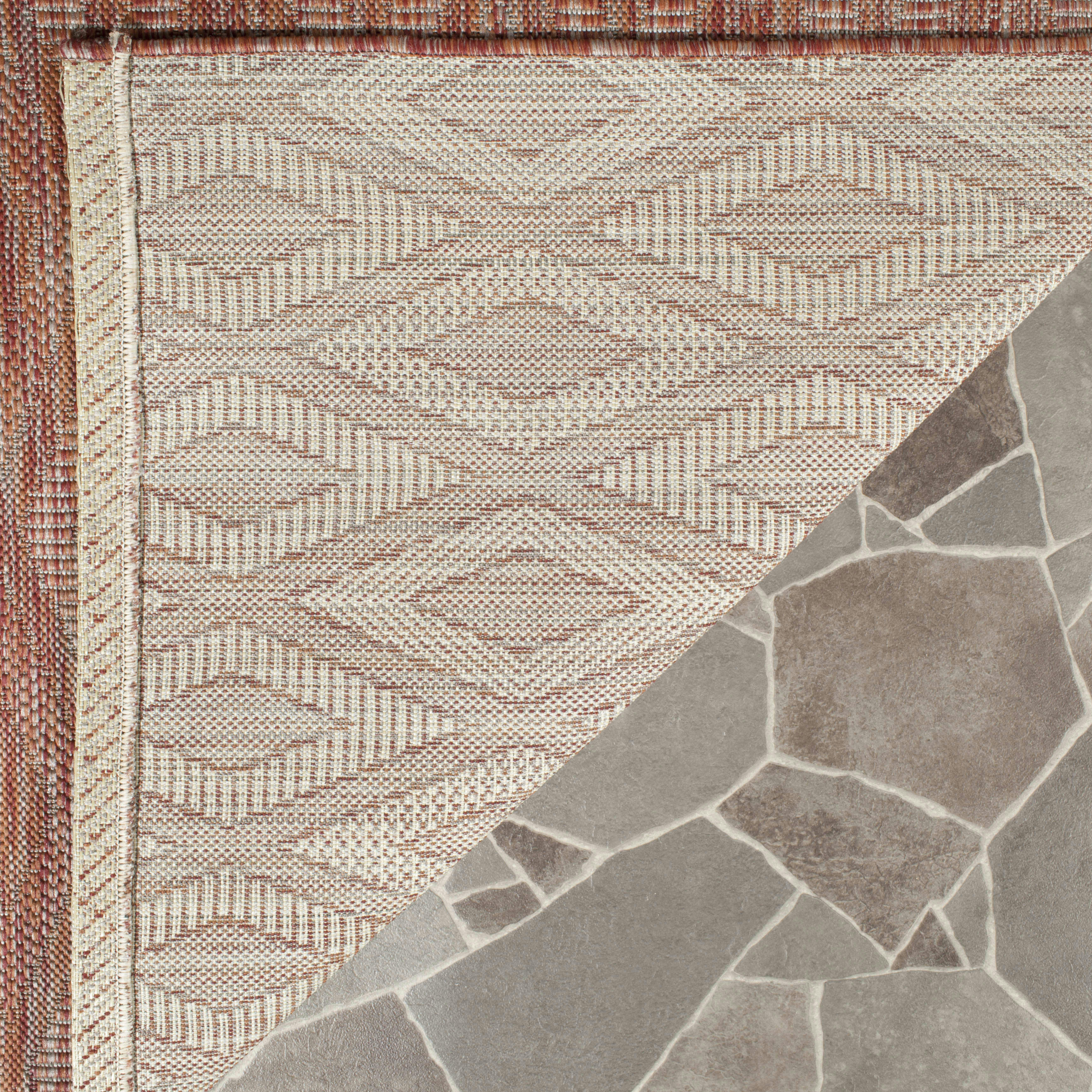 COURTYARD - Tapis interieur & exterieur en rouge & rouge, 201 x 290 cm