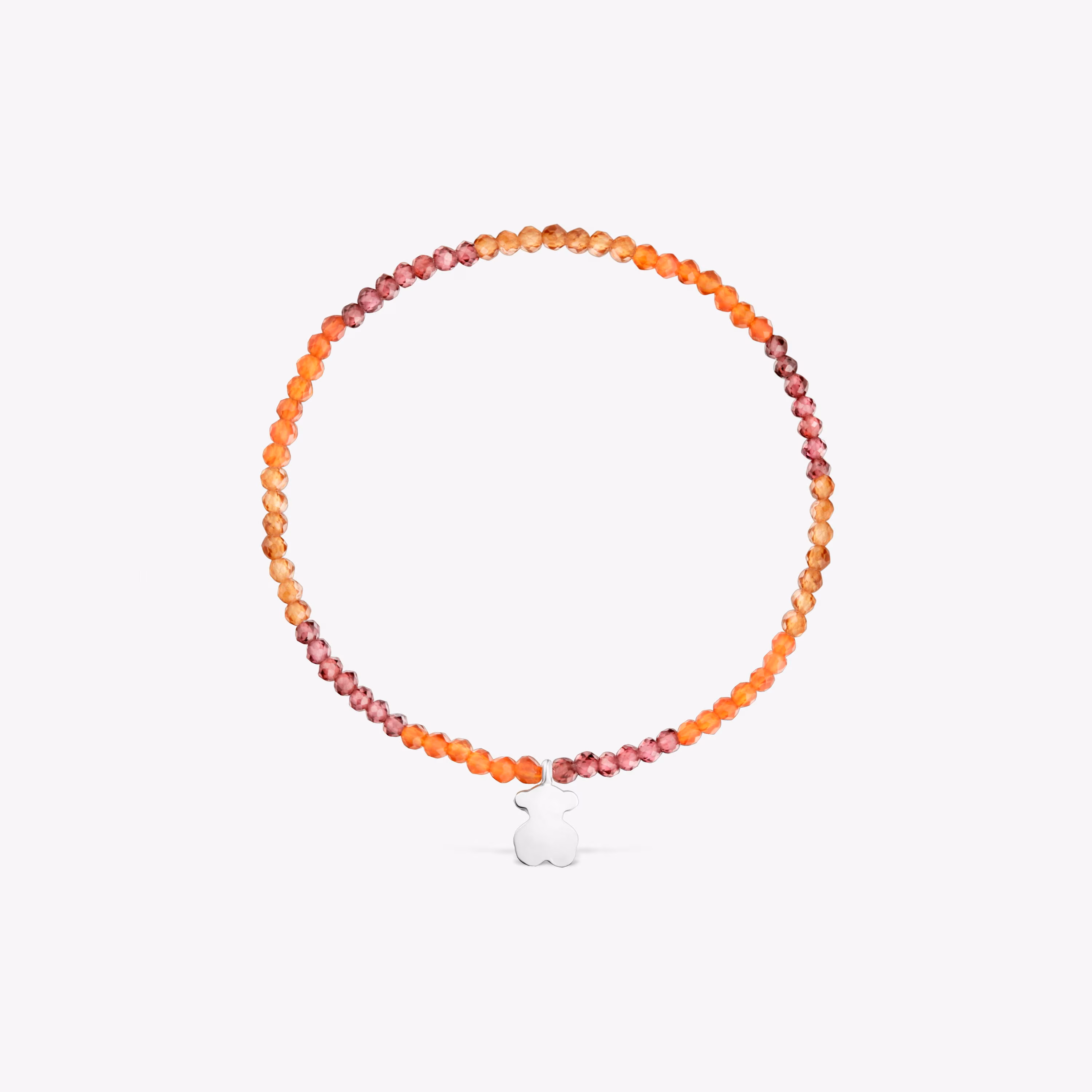 Pulsera elástica con gemas naranjas y oso de plata TOUS Motivos
