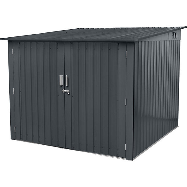 Abri à vélos 4 places acier galvanisé 4,2m² avec portes verrouillables X-Metal - Anthracite