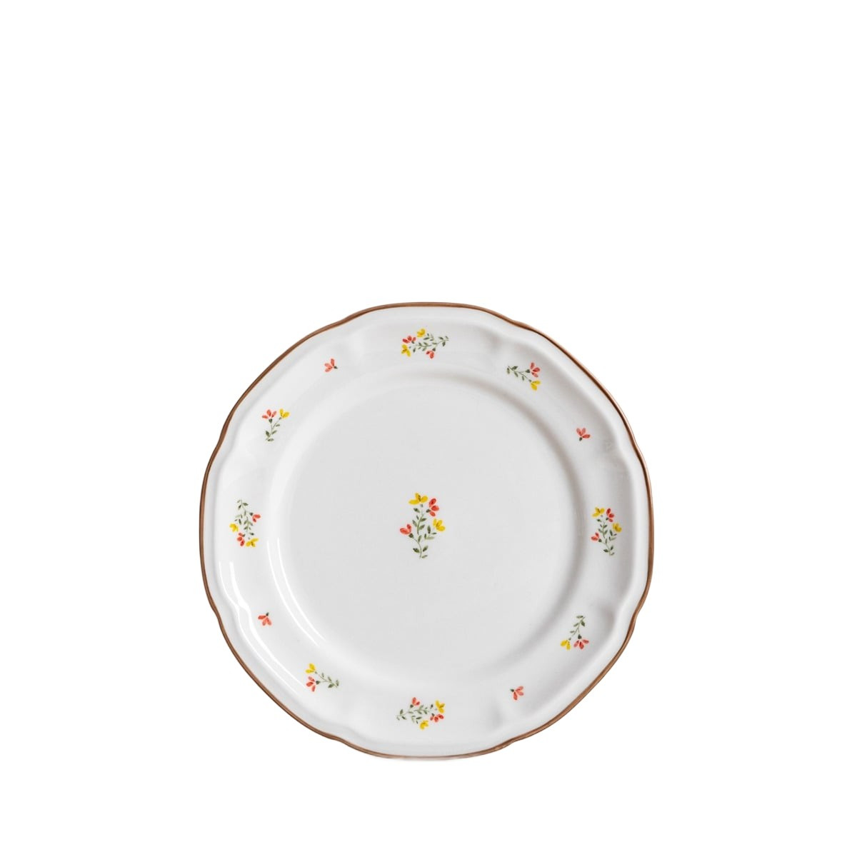 Talerz GRETA deserowy z kwiatuszkami 21 cm HOMLA