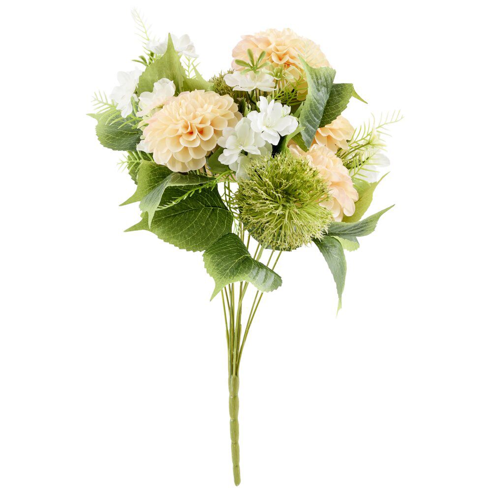 Bouquet artificiel dahlias et petites fleurs 51x28x16cm (2 modèles)