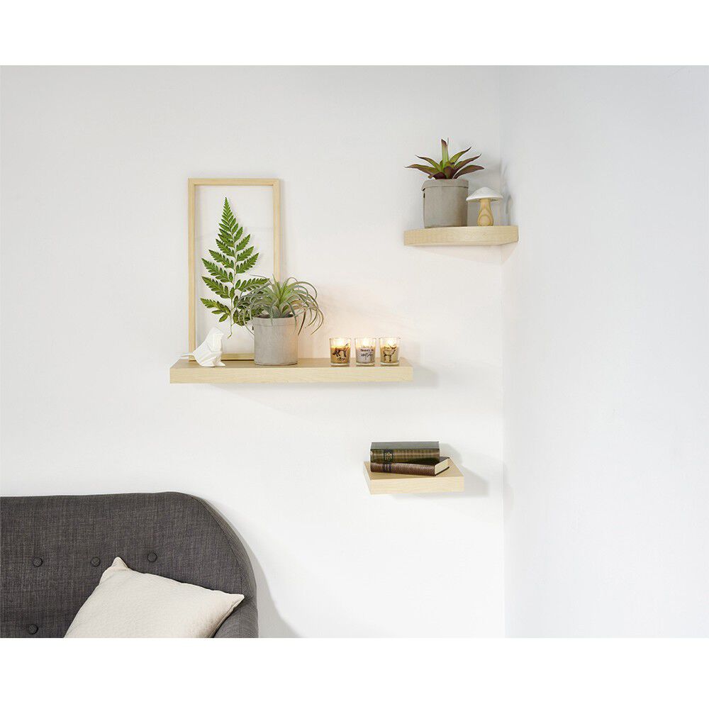 étagère murale rectangulaire bois beige