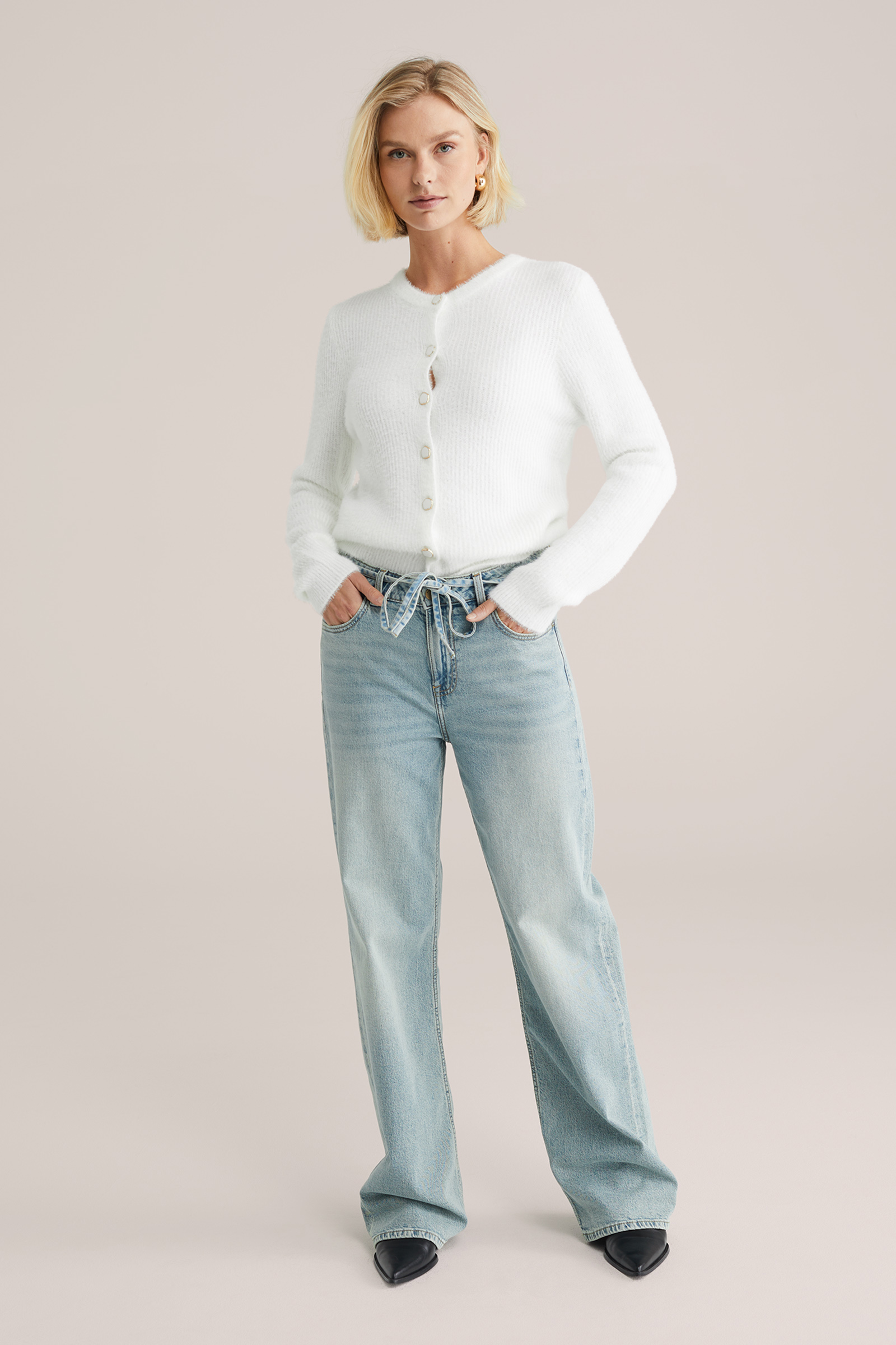 Dames Gebreid vest met structuur