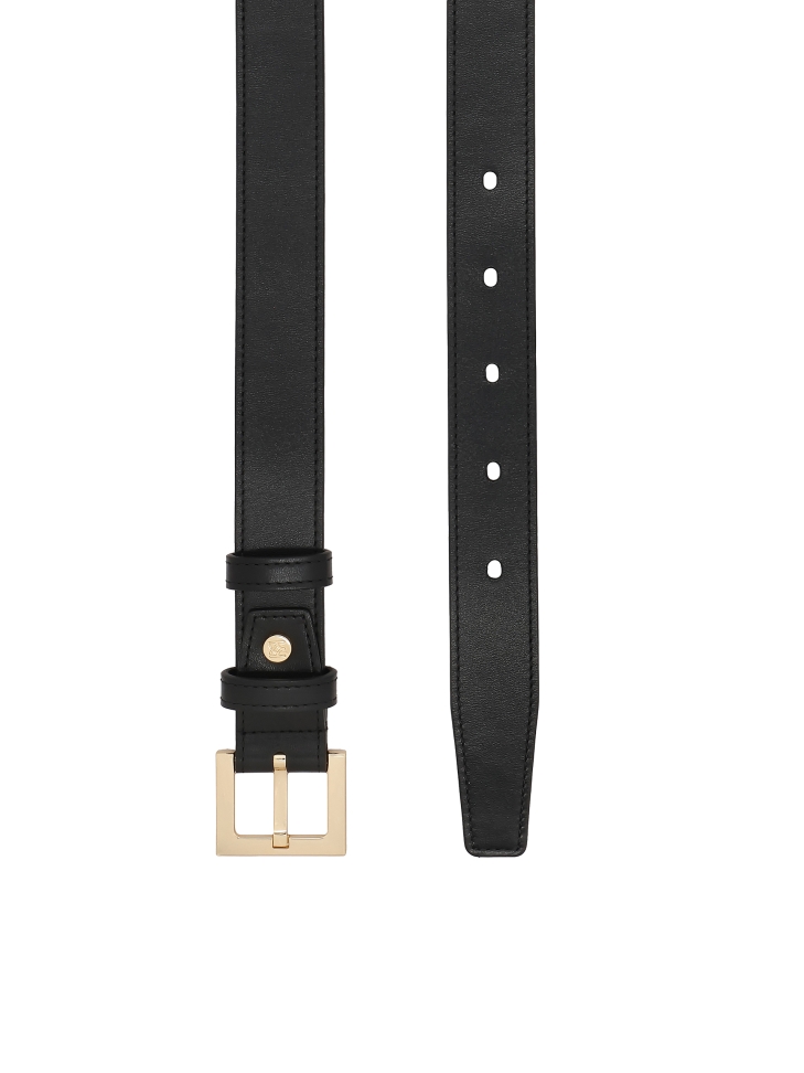 Wide black leather belt