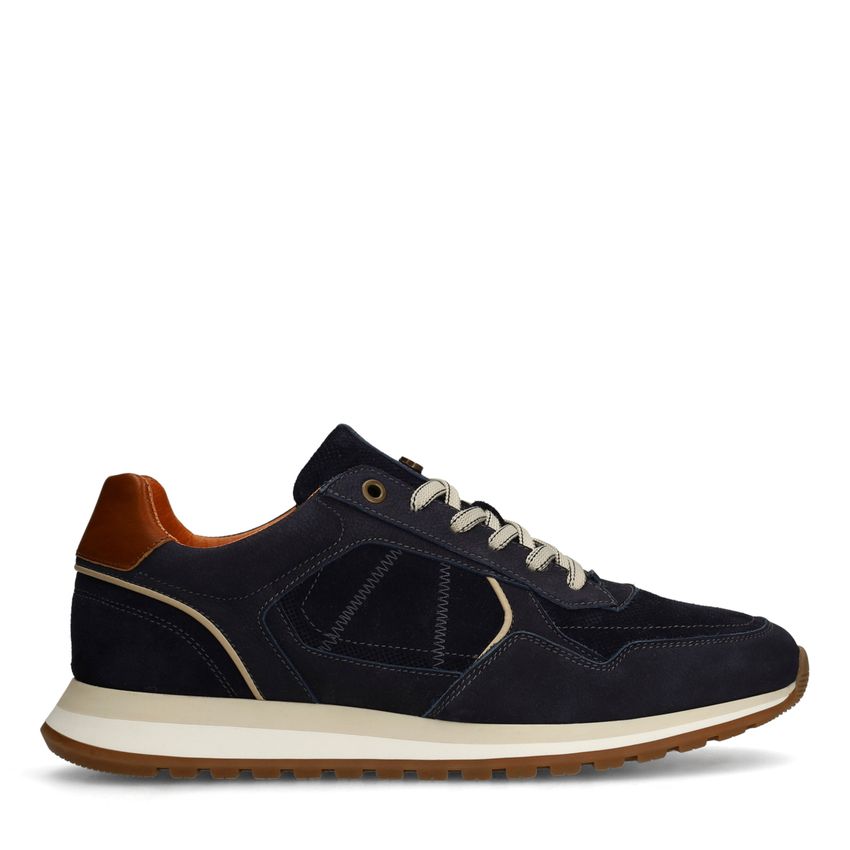 No Stress Donkerblauwe nubuck sneakers