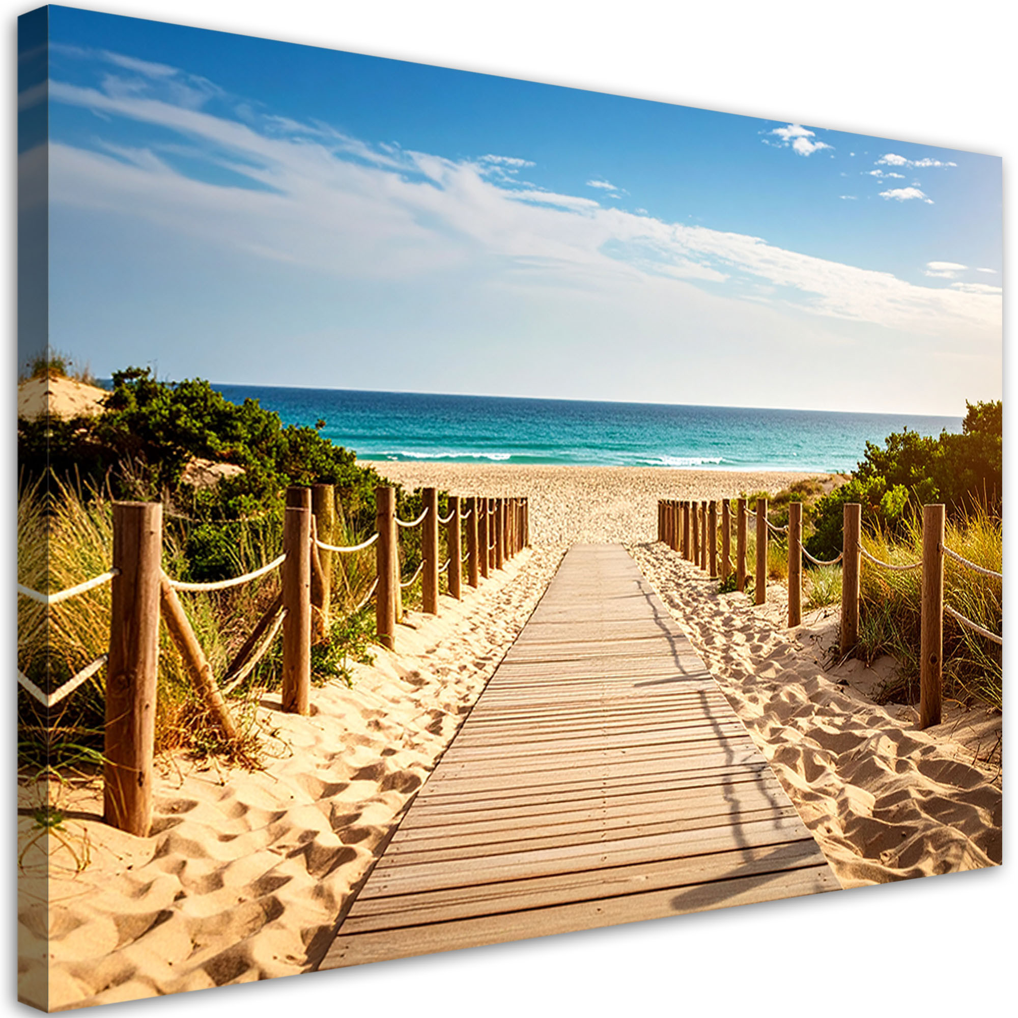 Obraz do salonu sypialni kuchni, Drewniana ścieżka na plażę Pejzaż 30x20