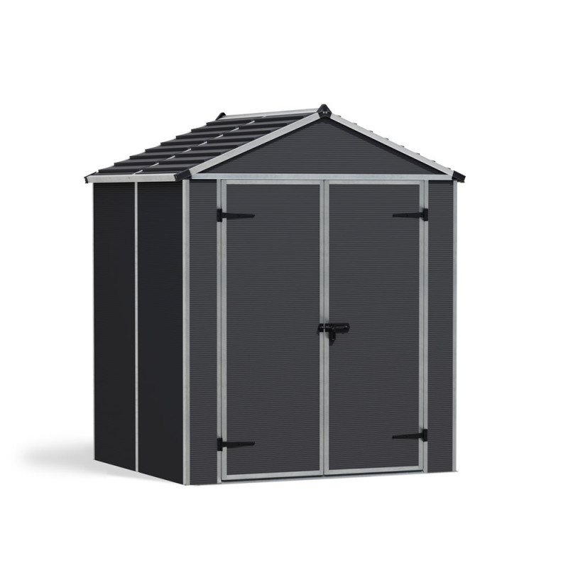 Abri de jardin en résine Rubicon gris 1,85 x 1,54 x 2,17 m CANOPIA