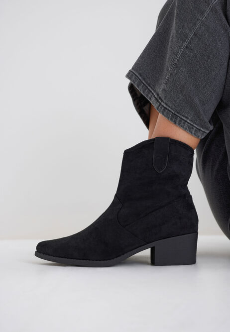 Womens Black Western Ankle Boots