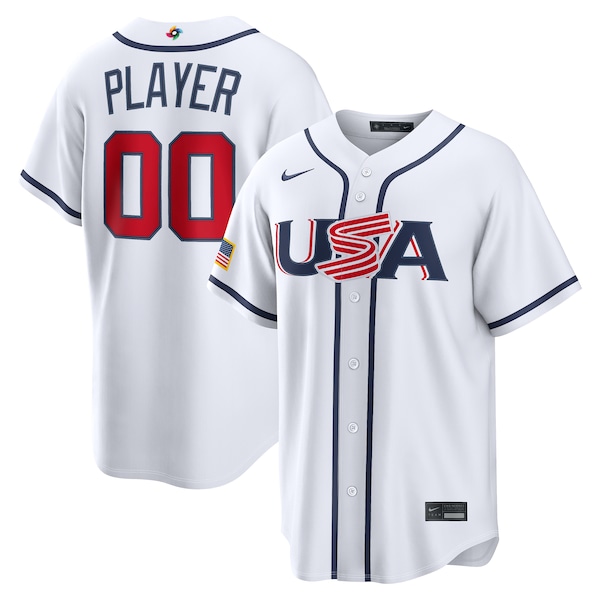 USA Baseball Nike 2026 World Baseball Classic Home Pick-A-Player Jersey - White