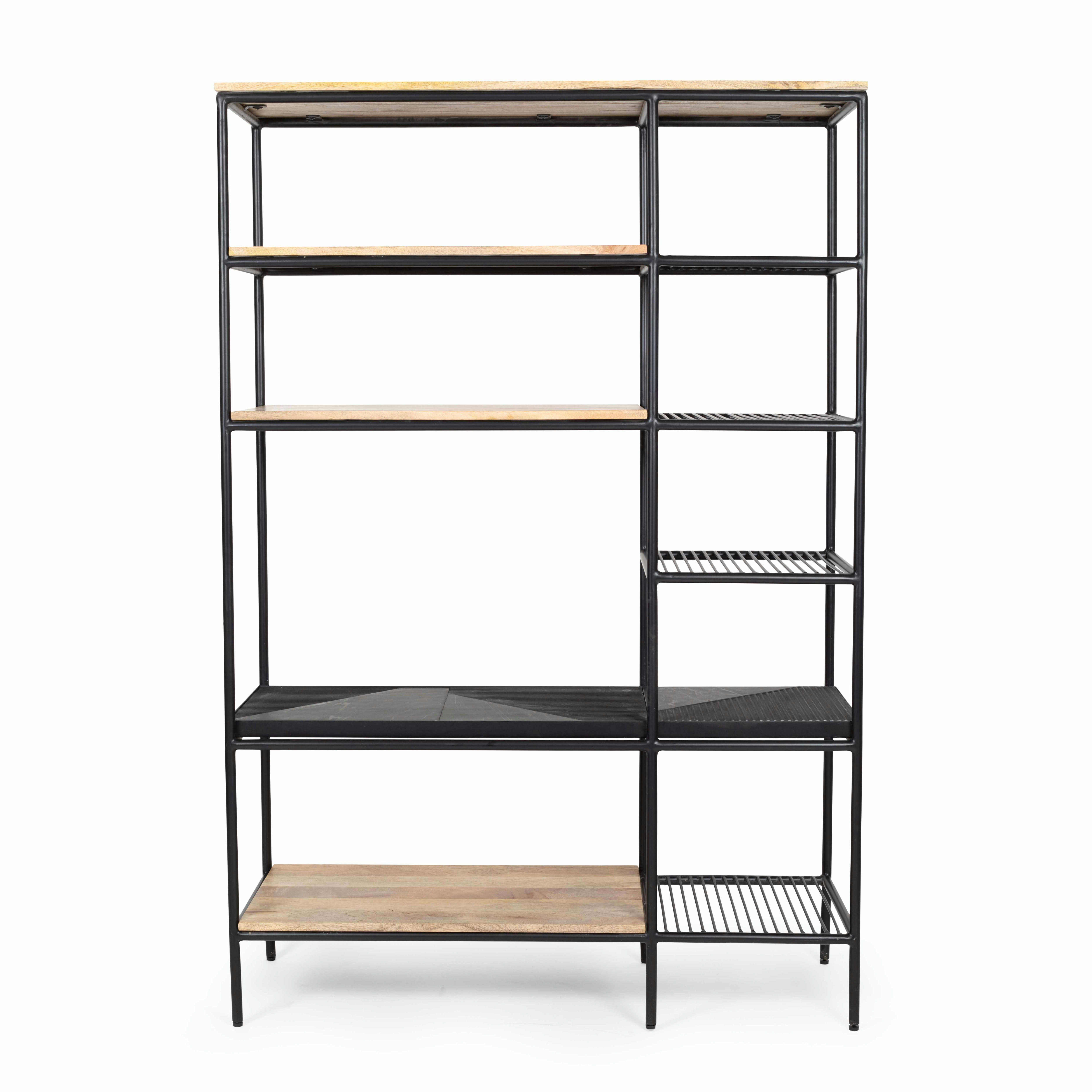 PAHELI - Bibliothèque en marbre et métal 161 x 109 cm noir