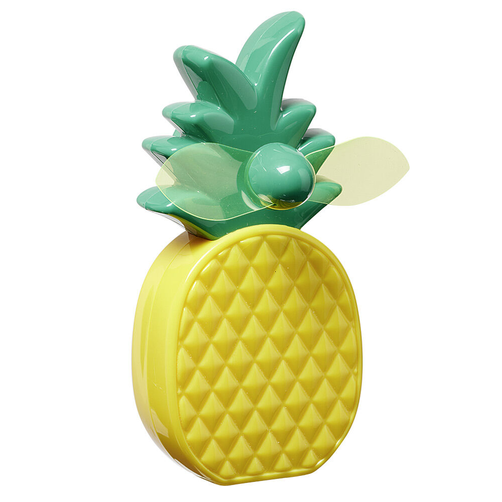 Mini ventilateur à piles Homday forme ananas jaune et vert