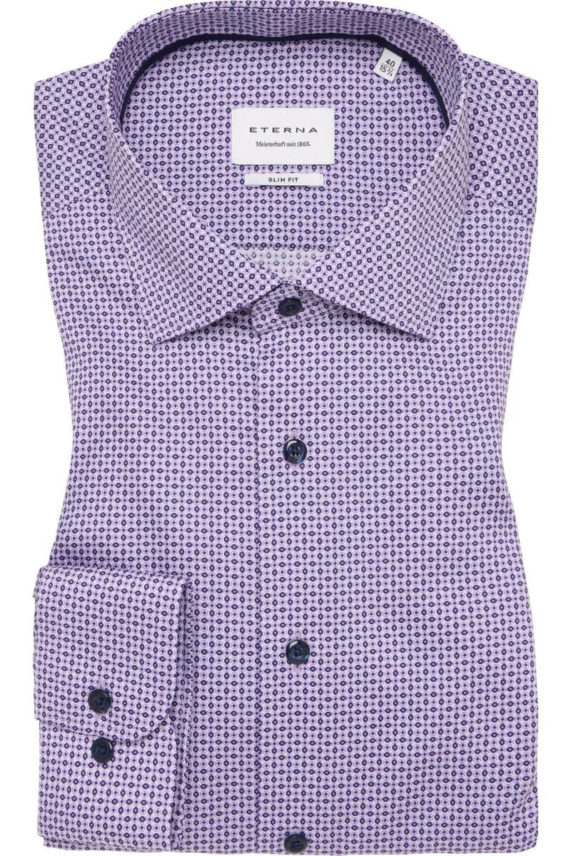 ETERNA Slim Fit Hemd violett, Bedruckt