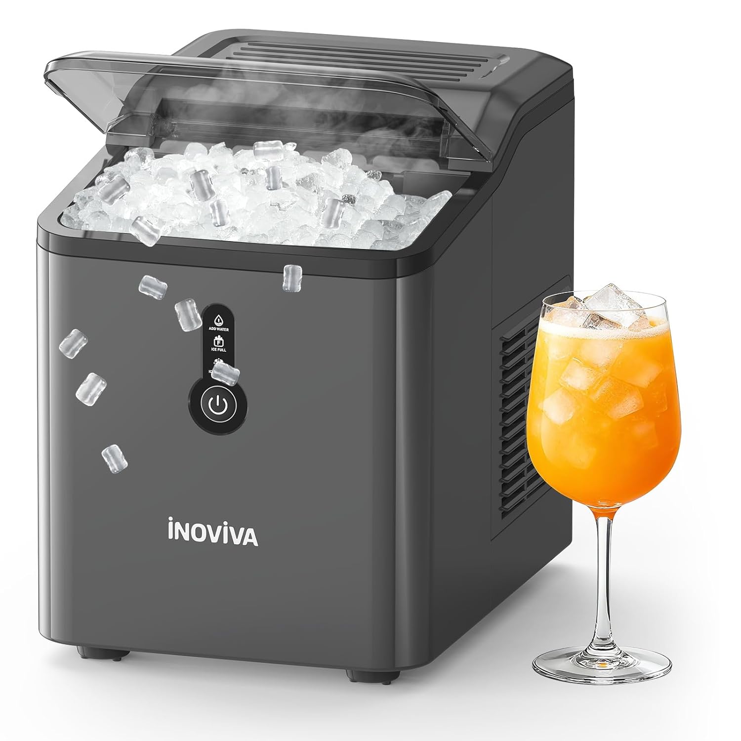 Nugget Ice Maker Countertop – 6 Mins Fast Ice Production, FLASHCHILL™, 26.5 LBS/Day, Self-Cleaning, Compact Portable Design, Ideal for Home, Office & Parties