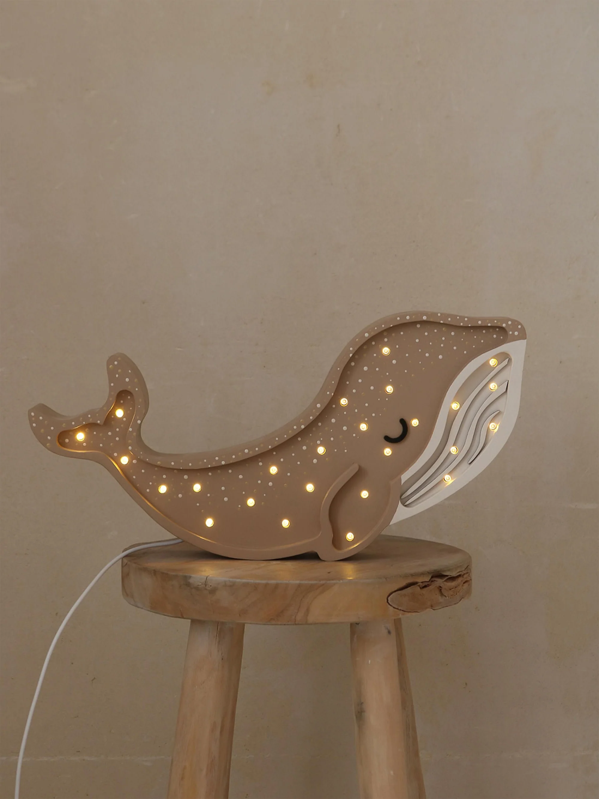 Handgefertigte LED-Kinderzimmerlampe Whale mit Timerfunktion und Fernbedienung, dimmbar