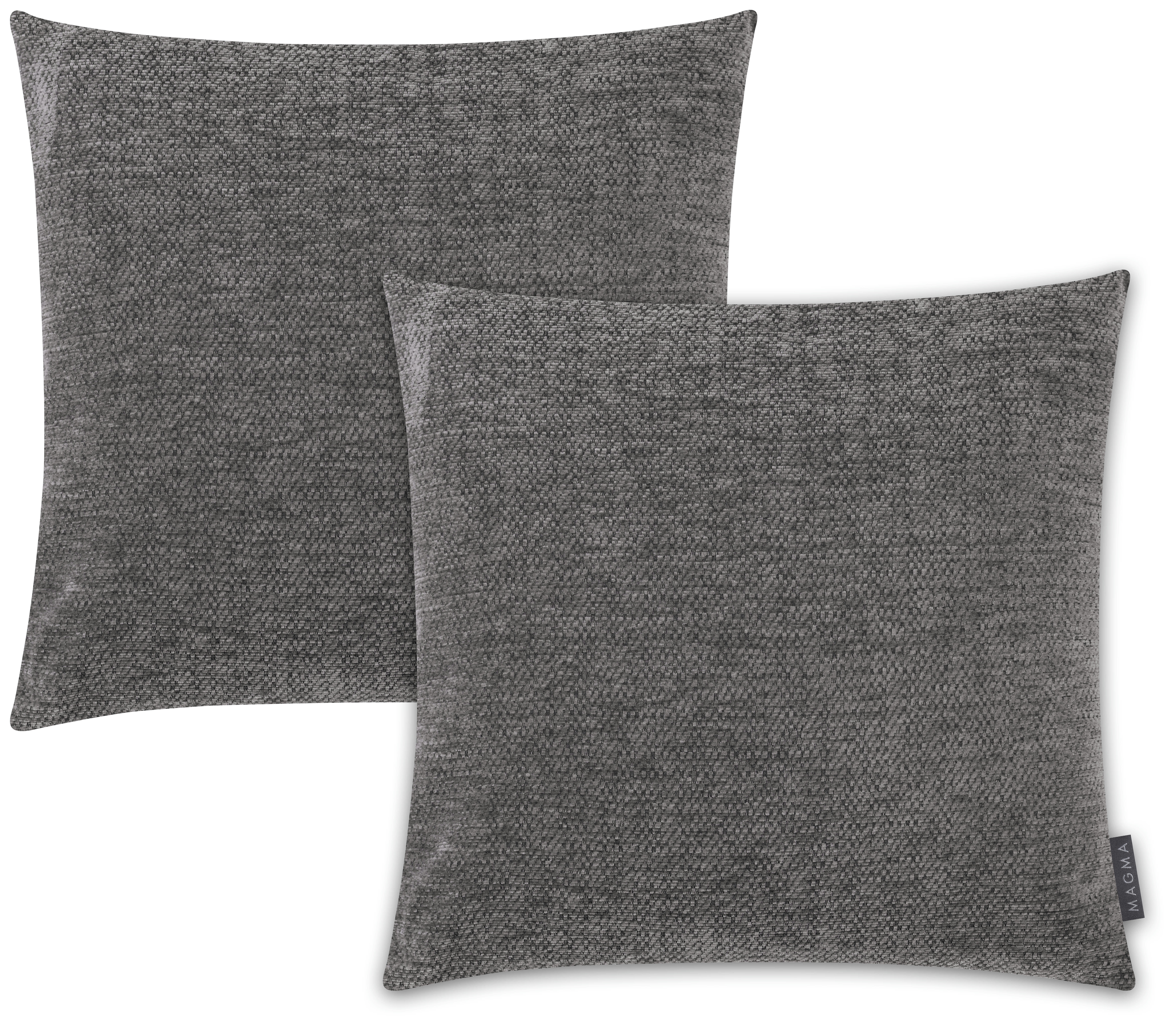 IDA - Housses de coussin jacquard velours relief anthracite-45x45-Lot de 2