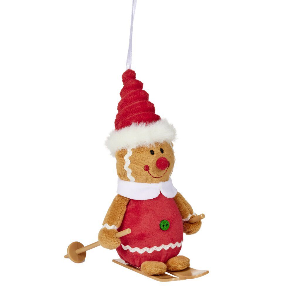 Bonhomme pain d'épices de No&euml;l à suspendre H18cm (2 modèles)
