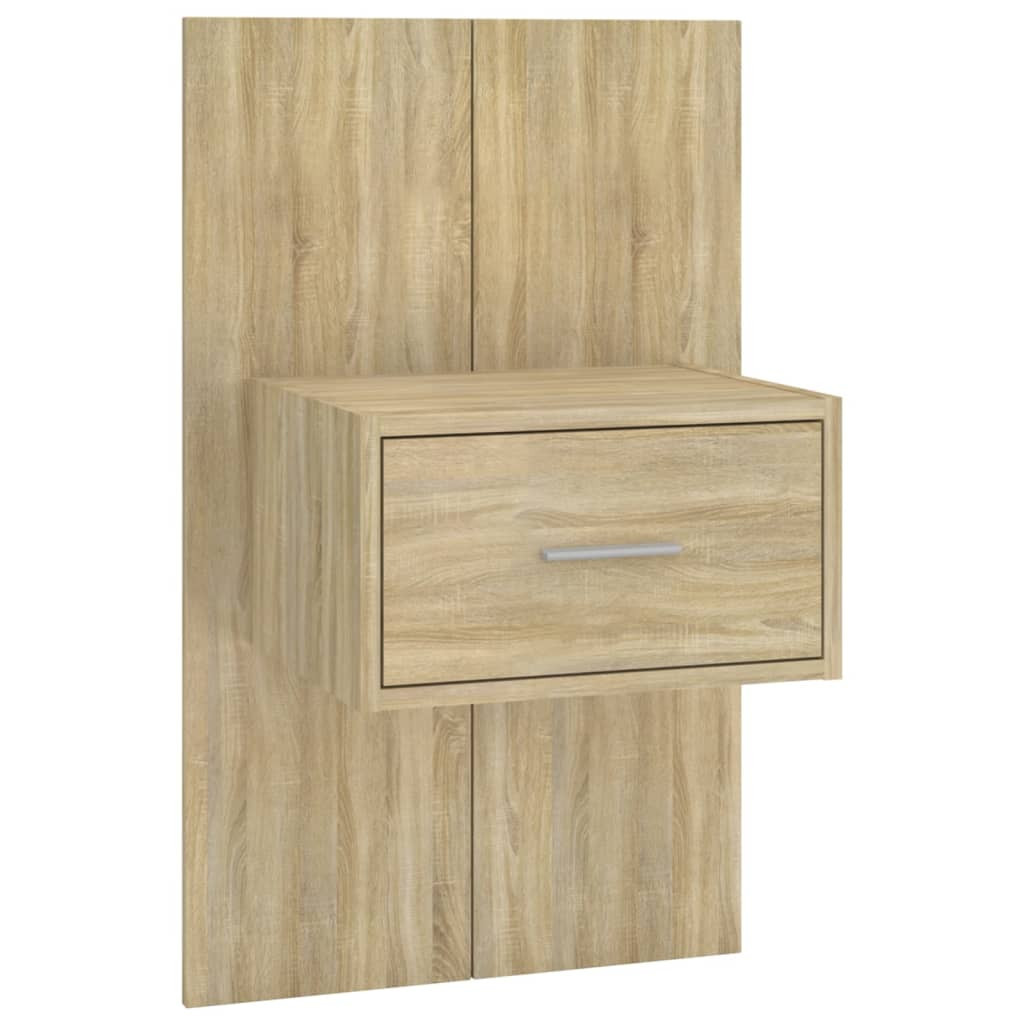 Szafka Nocna Stolik Brązowa z Szufladą Wisząca Do Sypialni 48,5x32,5x80 cm