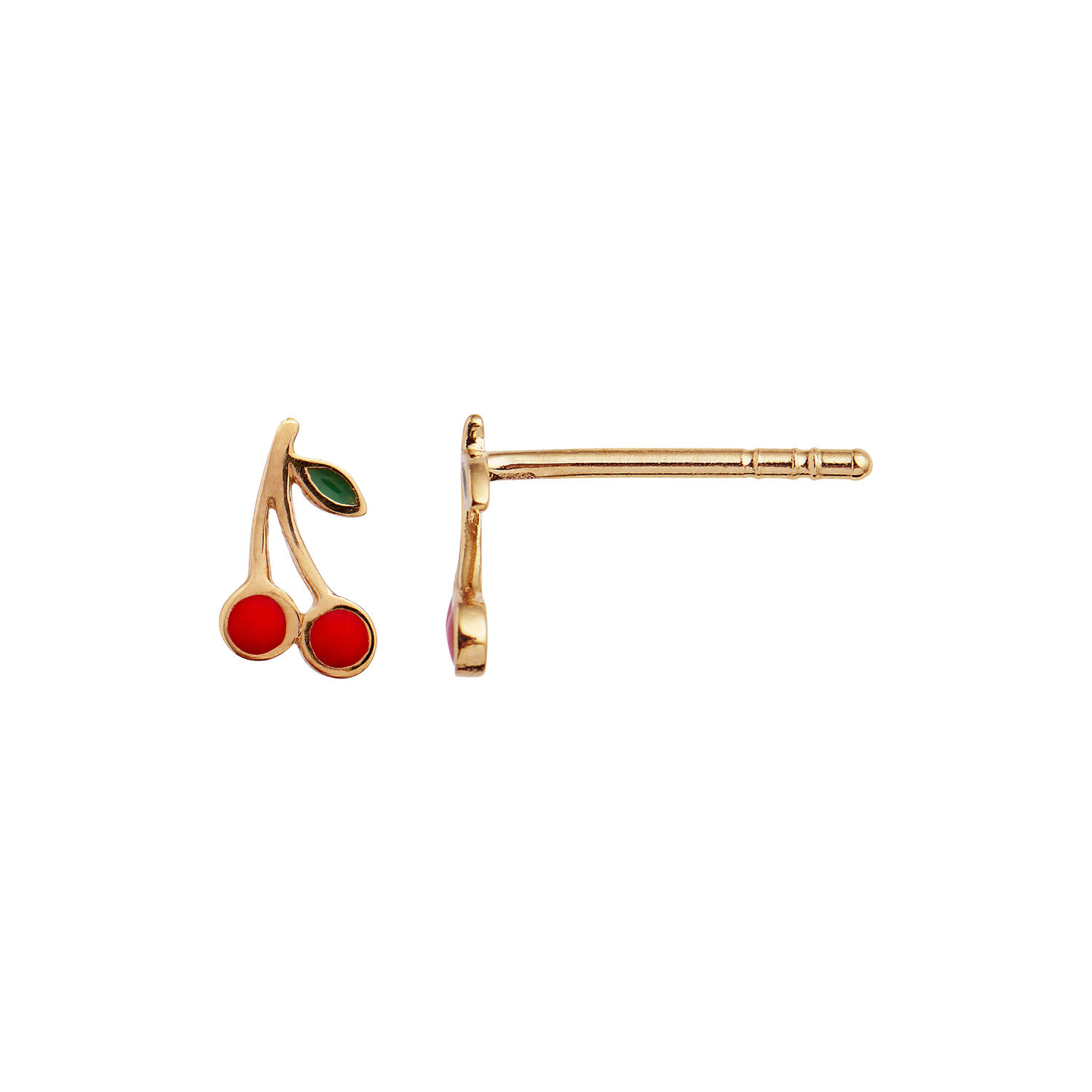 Petit Cherry Earring Enamel Single, gold
