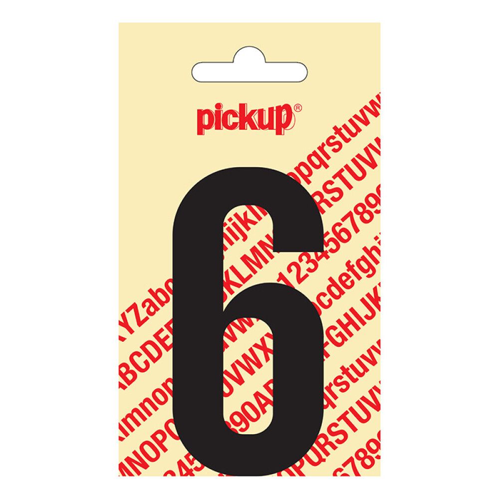 NUMMER PICKUP NOBEL 6 SVART 90 MM SELVKLEBENDE
