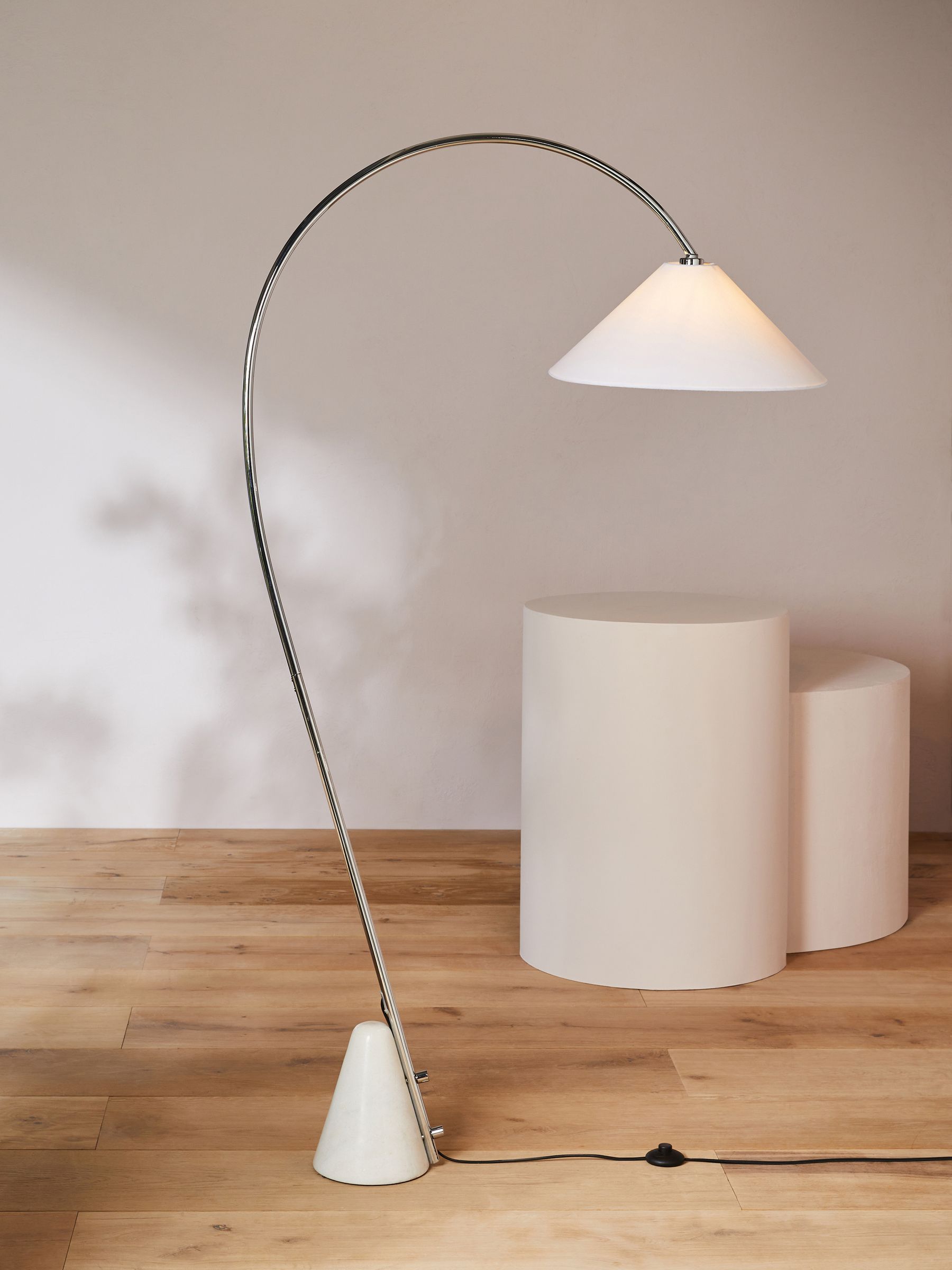 Mason Marble Arch Floor Lamp in Chrome