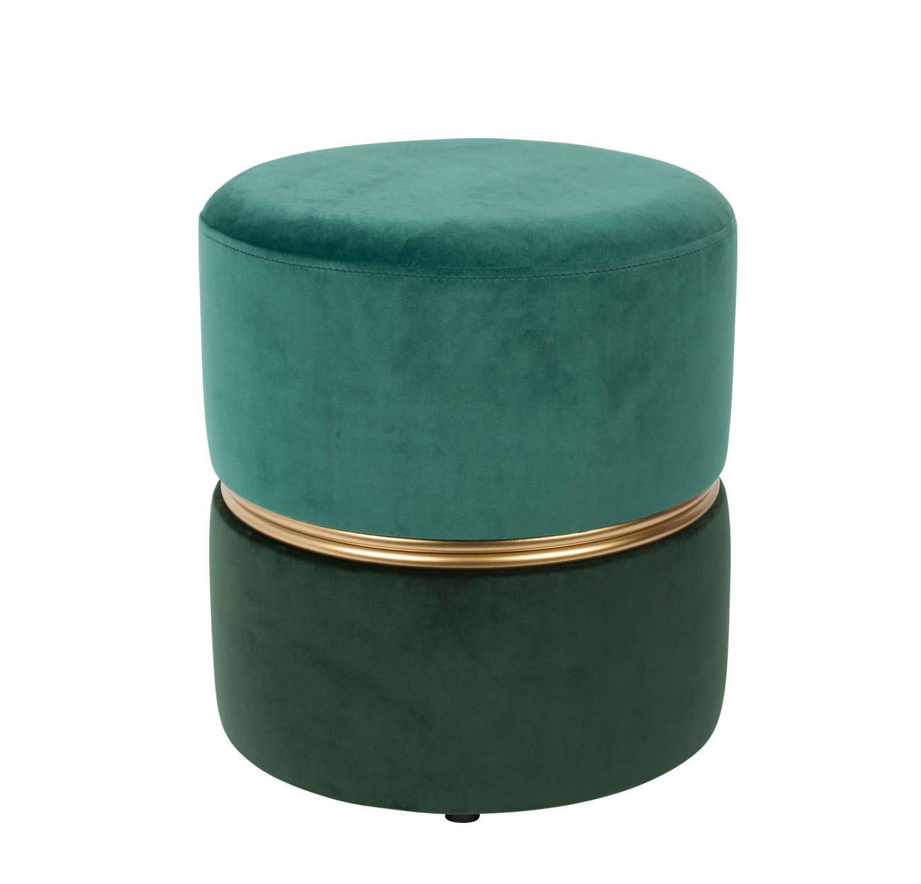 ART DECO - Tabouret pouf velours vert