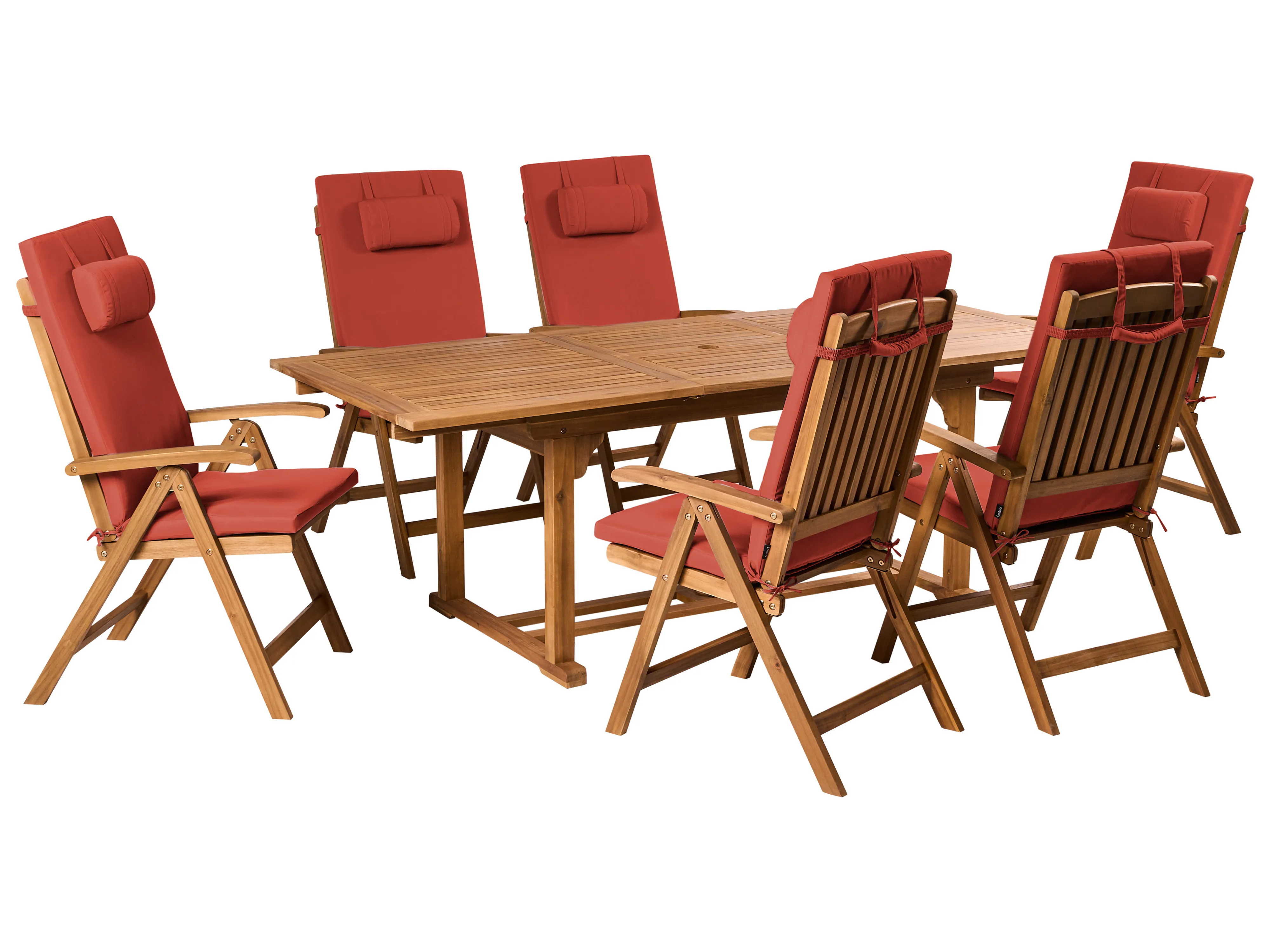 Garden Dining Set 6 Seater JAVA PREMIUM Acacia Wood Red