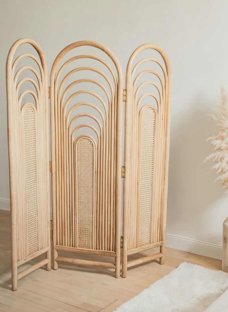 BORNÉO - Paravent rotin et cannage