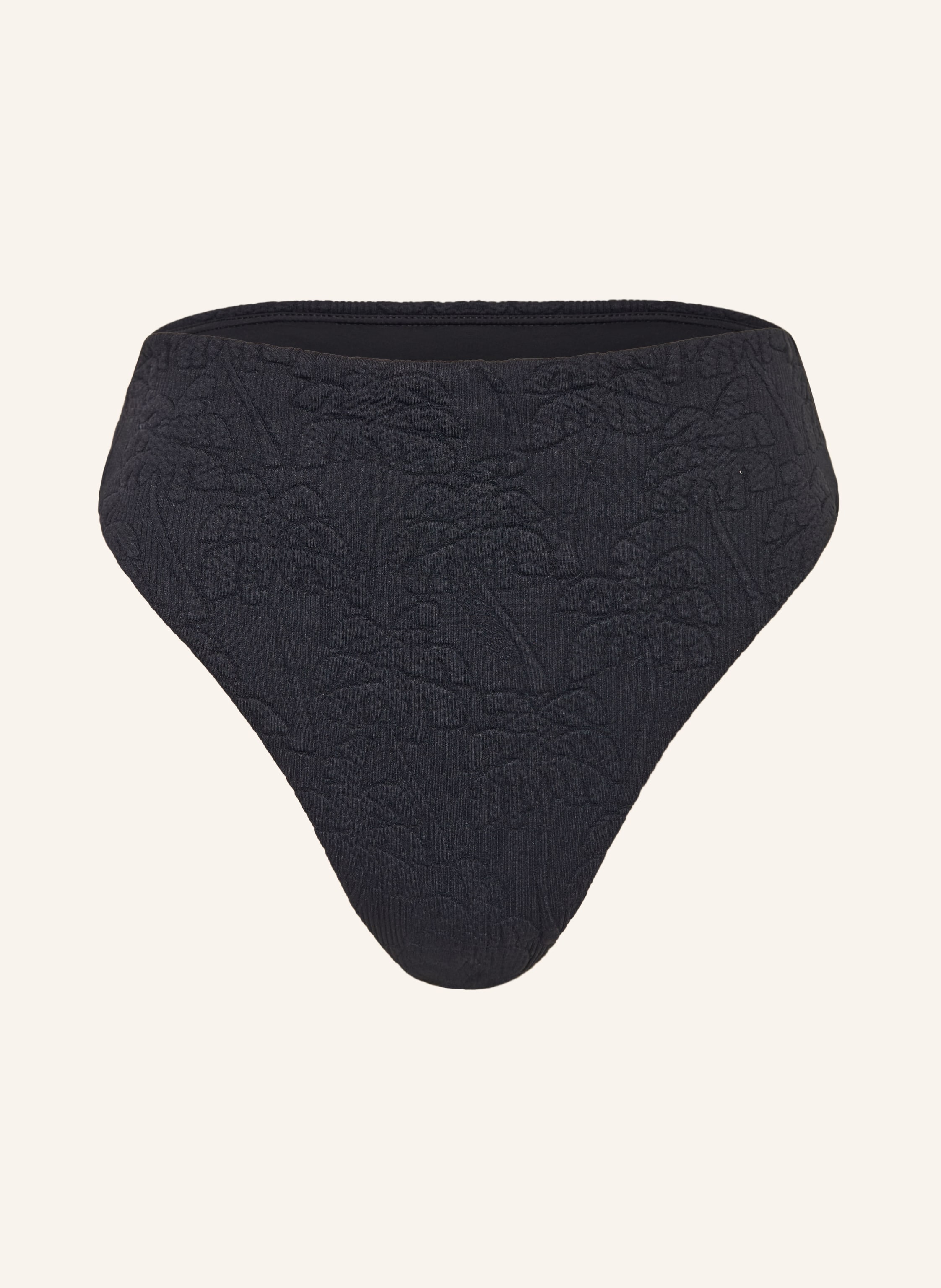 FARM RIO High-Waist-Bikini-Hose BLACK PALM TREES