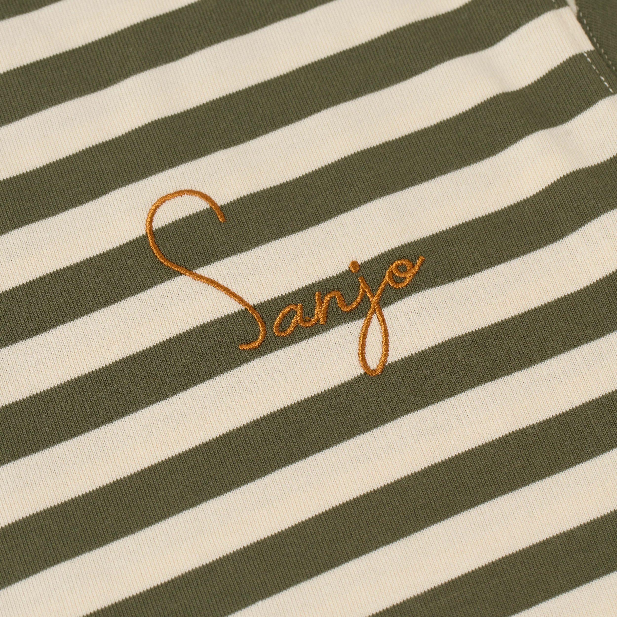 Sanjo Stripes 80 Crop Top  // Kaki Ecru