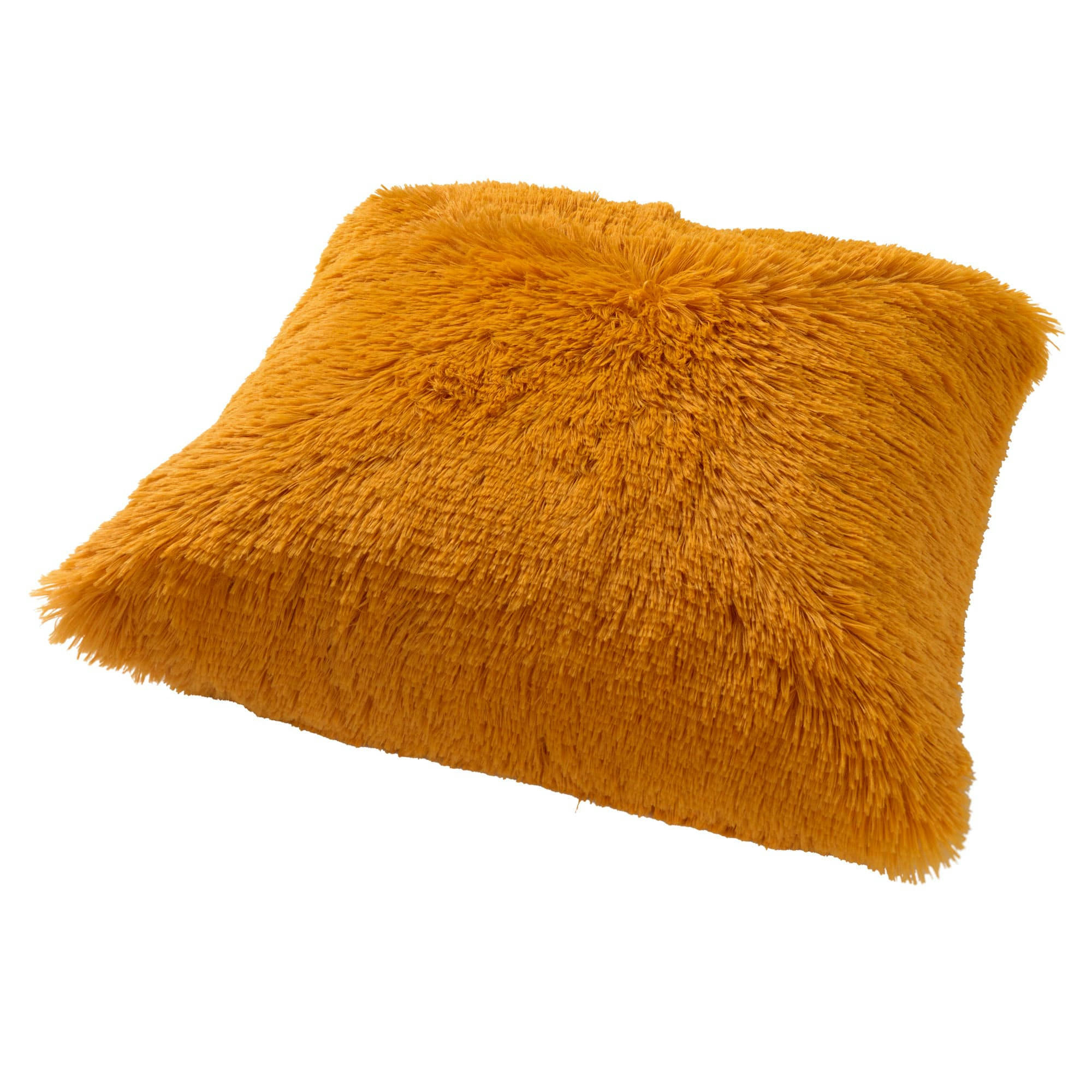 - Coussin - jaune fausse fourrure 60x60 cm uni