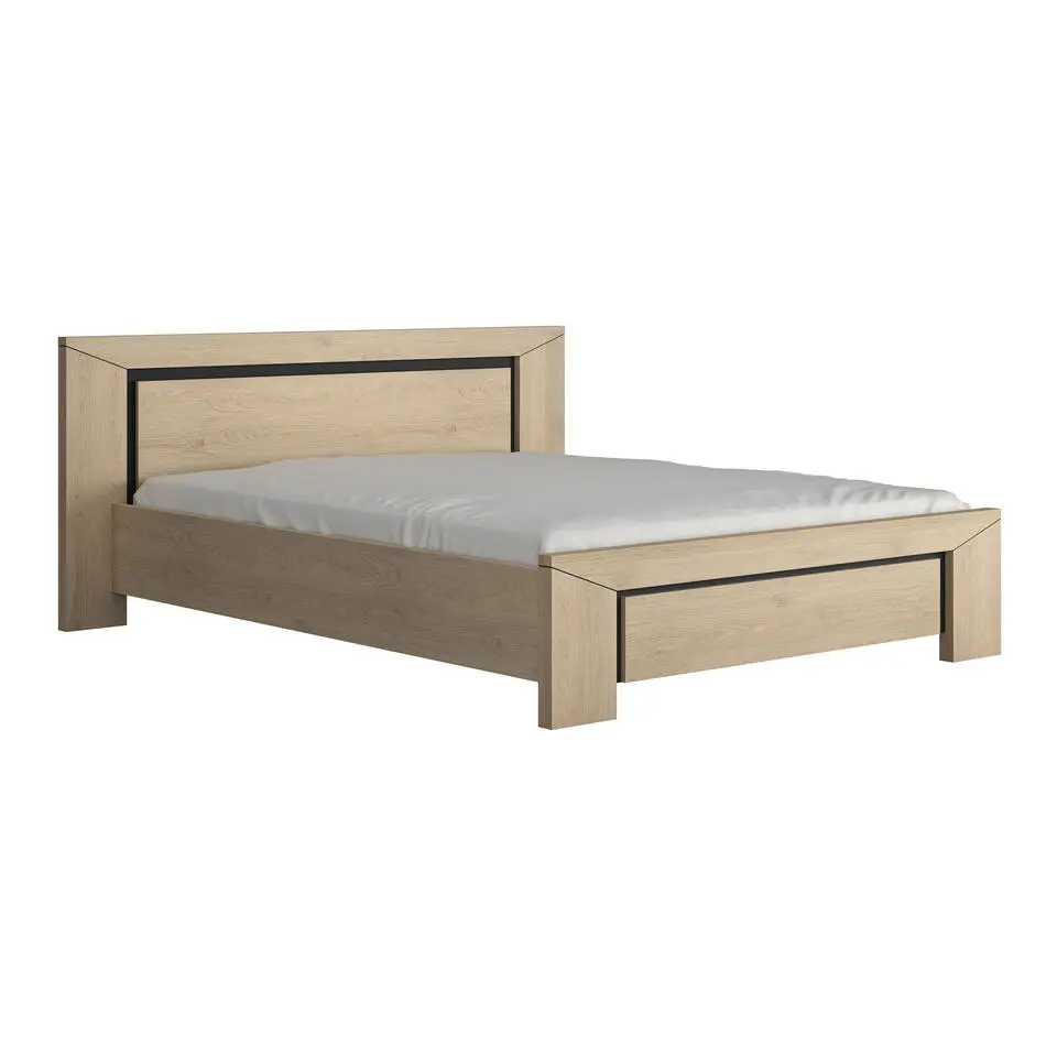 Tweepersoonsbed East 140x200 - kastanje