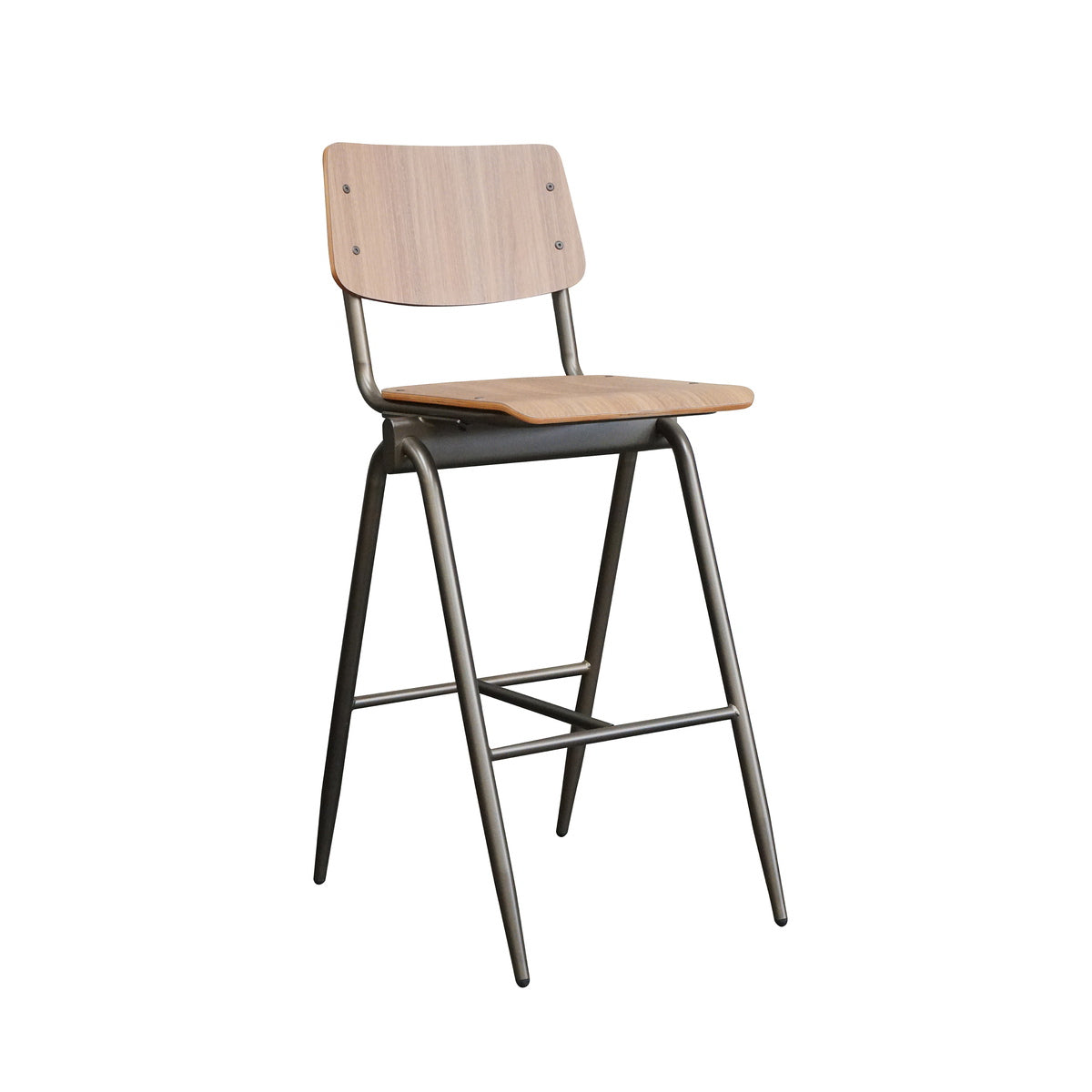 LABEL51 Barkruk Solid - Bruin Hout - Zithoogte 86cm - Set van 2