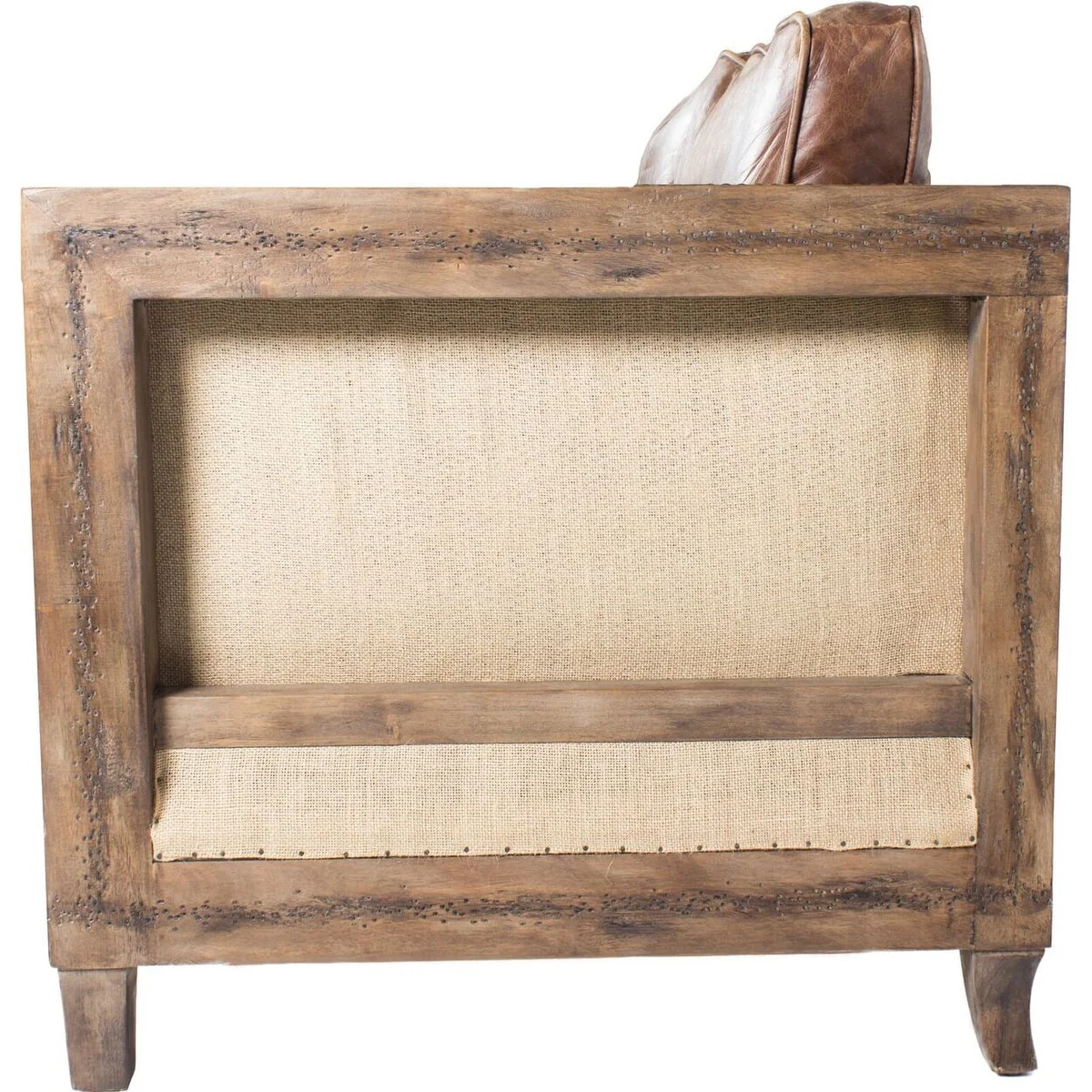 Aurelle Home Dina Vintage Brown Leather Sofa