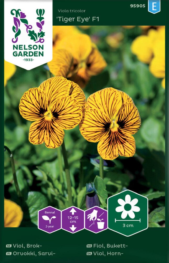 BLOMSTERFRØ NELSON GARDEN BUKETTFIOL TIGER EYE F1