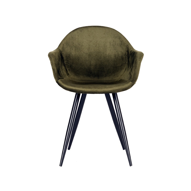 LABEL51 Eetkamerstoel Forli - Groen Velvet - Zithoogte 48cm - Set van 2