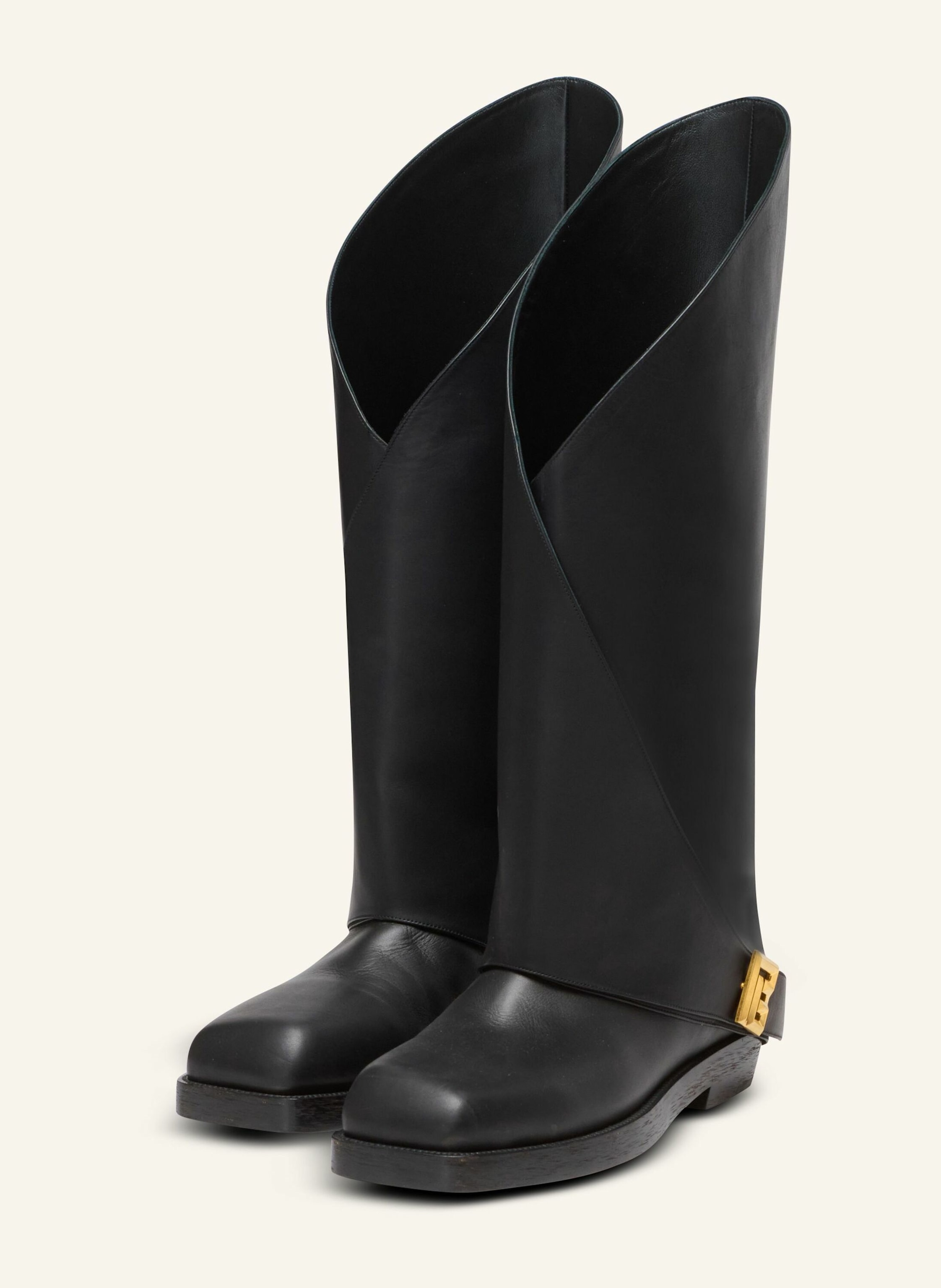 BALMAIN Flache Stiefel Twist aus Leder