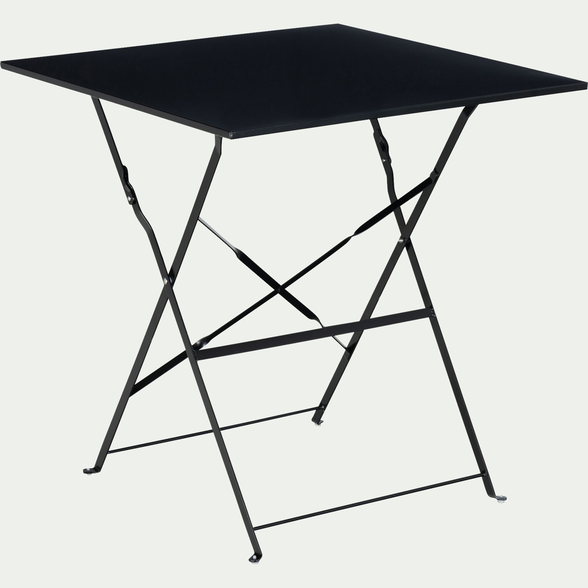CERVIONE - Table de jardin pliante en acier - noir (2 places)