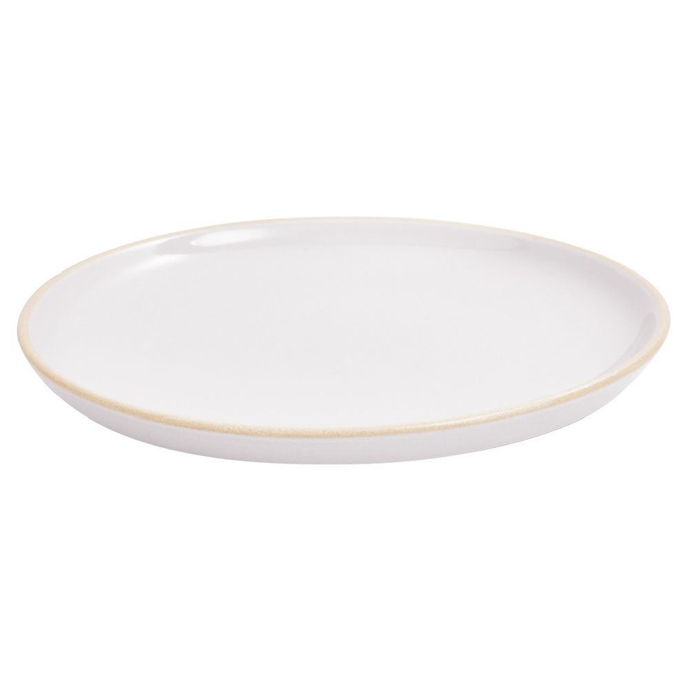 Assiette à dessert ronde faïence gris bord crème Ø20cm