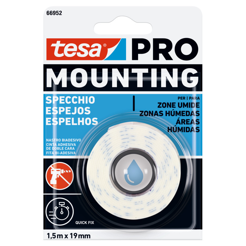 Ruban adhésif double face Mounting Pro Miroir 19 mm x 1,5 m TESA