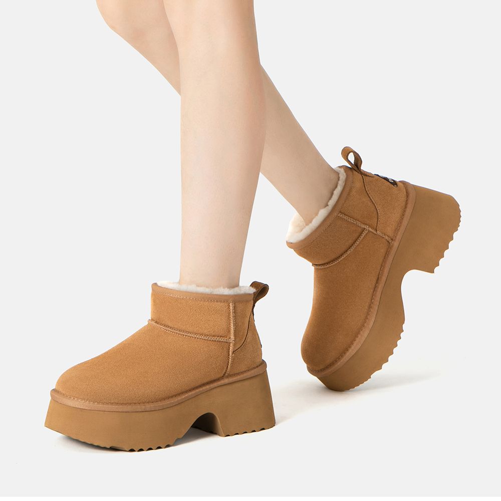 EverAu Australia Real Sheepskin Women Nicobar 3-Way Style Platform Mid Boots with EVA Sole