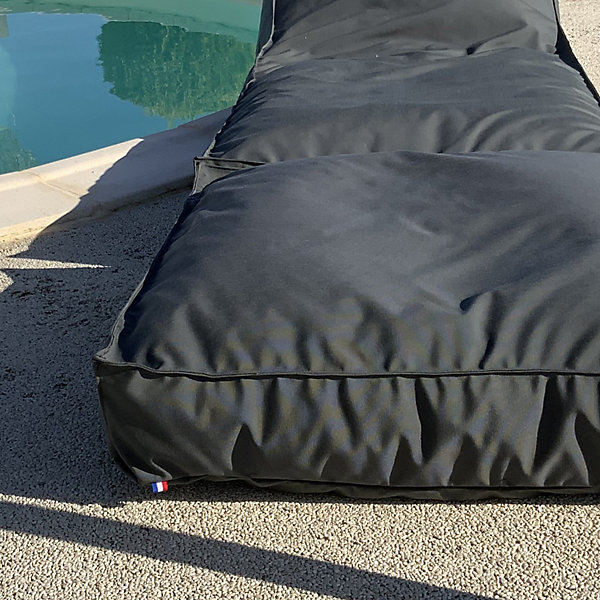 Matelas bain de soleil en microbille (160x65 cm - Gris anthracite)