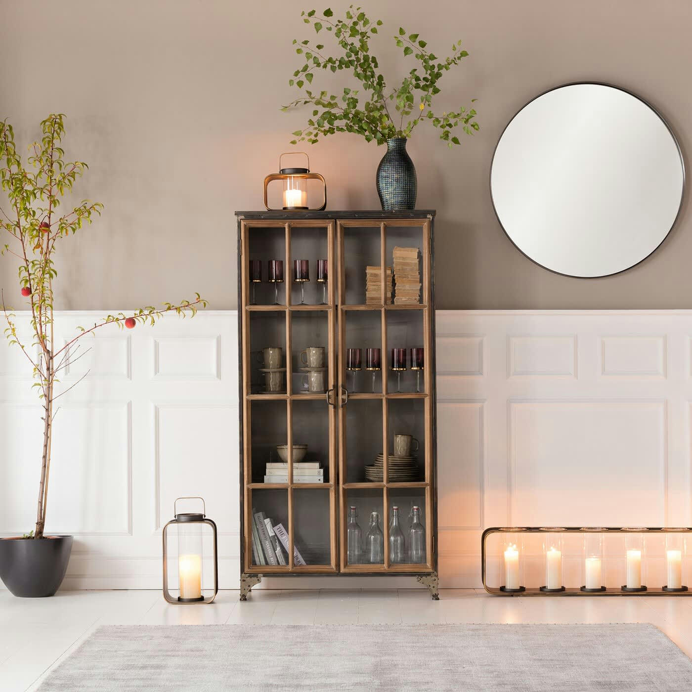 KONTOR - Vitrine industrielle en acier et peuplier massif