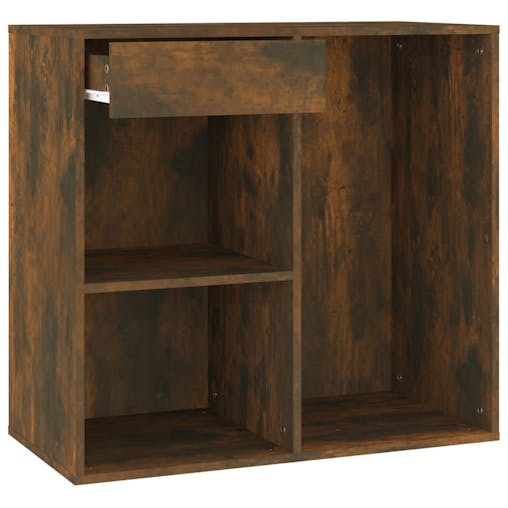 NNEVL LED Dressing Table with Cabinet Smoked Oak Engineered Wood