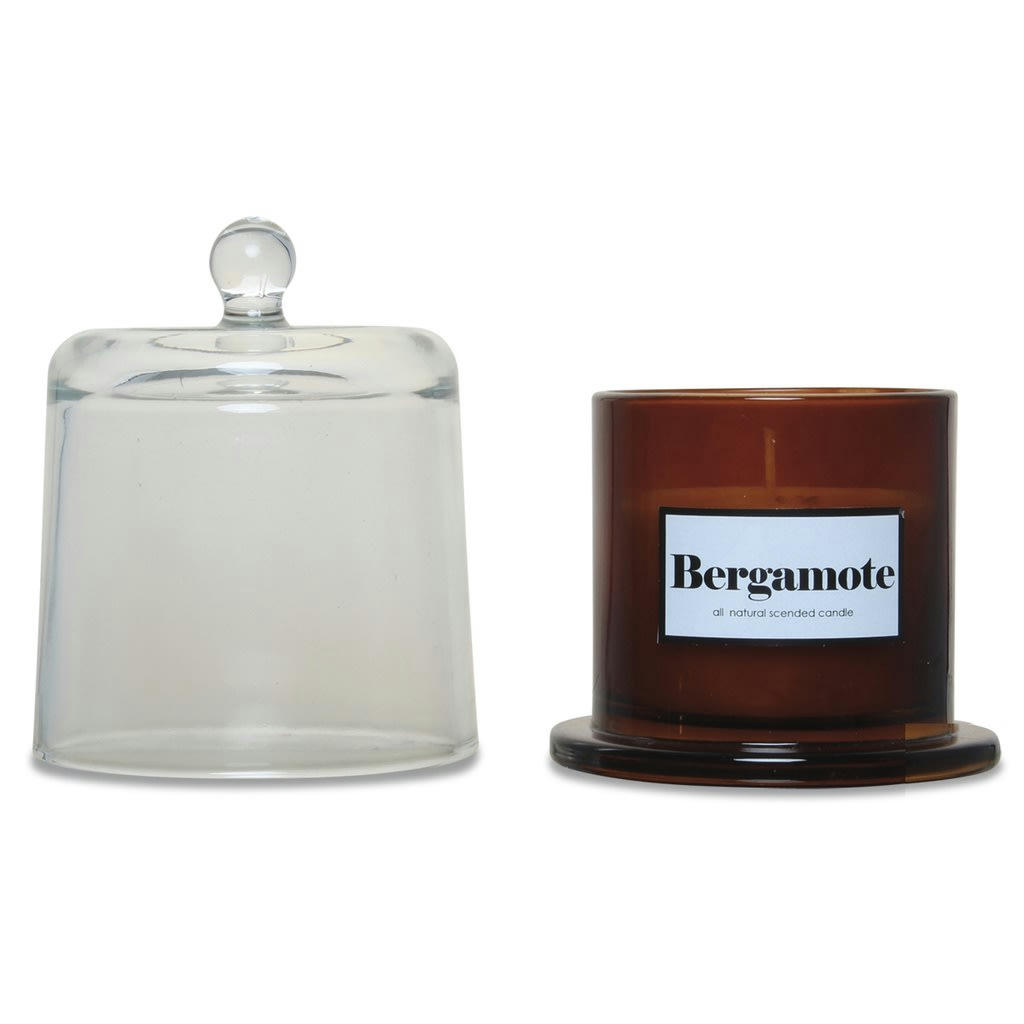 - Bougie cloche ambre parfum bergamotte pétillante D9cm