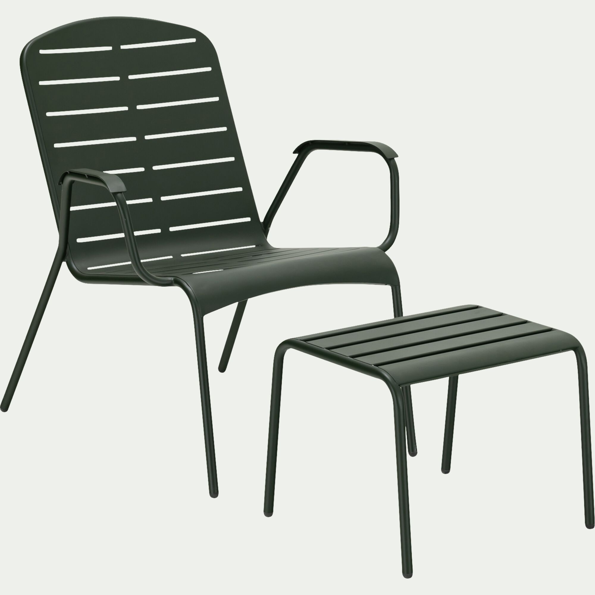 LEVANZO - Salon de balcon en acier - vert (1 place)