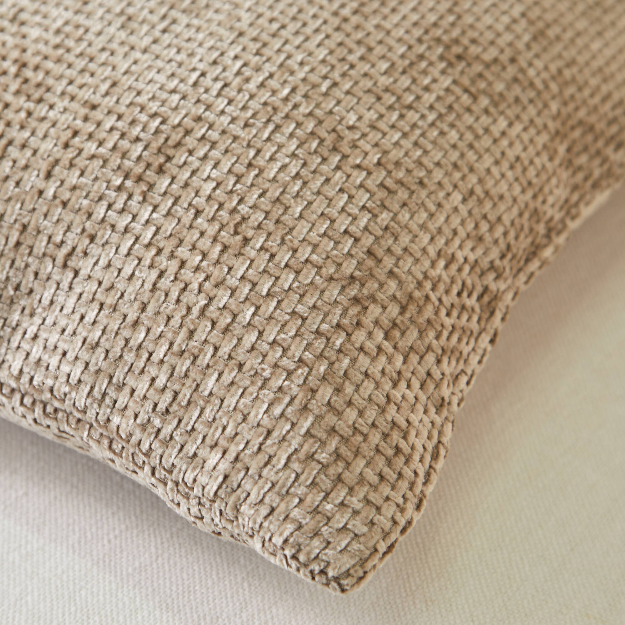 Housse de coussin unie tissage chenille - lot de 2